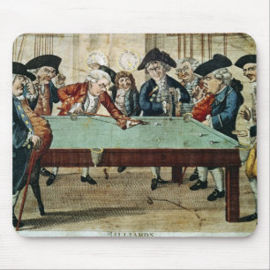 Tapis De Souris Billards, gravure à l'eau-forte du 18ème siècle