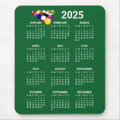 Tapis De Souris Billiards Balls Pool Design 2025 Calendrier MouseP (Devant)