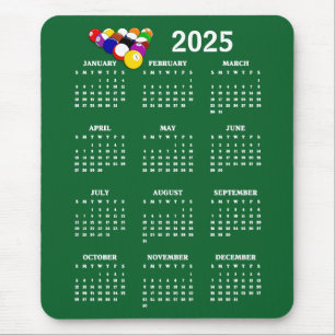 Tapis De Souris Billiards Balls Pool Design 2025 Calendrier MouseP
