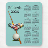Tapis De Souris Billiards Pool 2026 Calendar Mousepad (Devant)