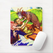 Tapis De Souris billy chèvre gruff et troll (Avec souris)