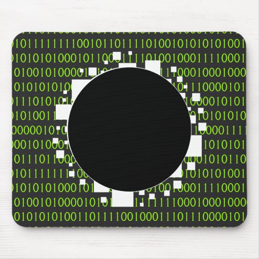 Tapis De Souris Binary Code White Green Digital Portal 1s 0s Abyss (Devant)