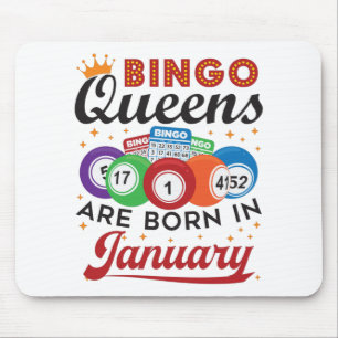 Tapis De Souris Bingo Queens Are Born in Janvier Anniversaire