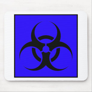 Tapis De Souris Bio bleu de avertissement de symbole de signe de