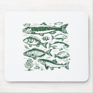 Tapis De Souris Biologie des espèces de poissons rétro Types de po