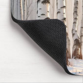 Tapis De Souris Birch Trees En Forêt D'Hiver (Coin)