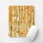 Tapis De Souris Birch Trees Red Cardinals (Avec souris)