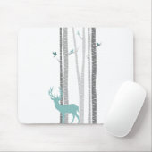 Tapis De Souris Birch Trees with Deer (Avec souris)