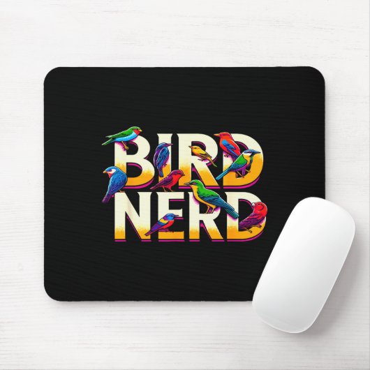 Tapis De Souris Bird Nerd Funny Birdwatching Birdwatcher Bird Love (Avec souris)