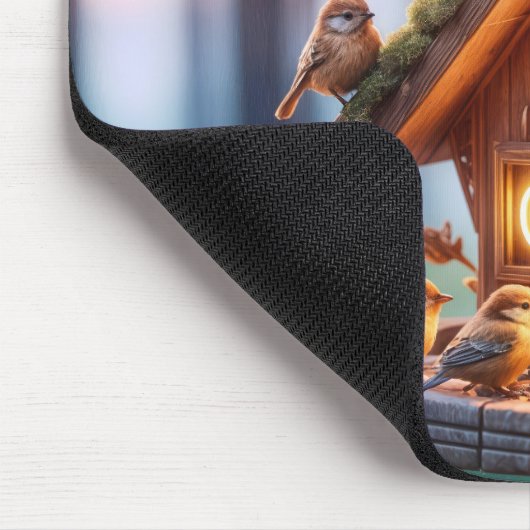Tapis De Souris Birdhouse avec néon signe ouvert (Coin)