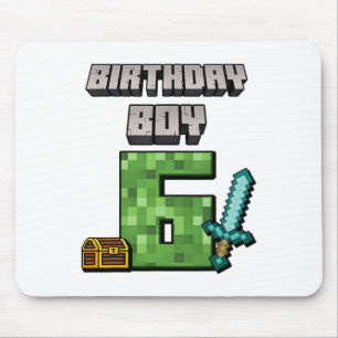Tapis De Souris Birthday Boy 6th Birthday I'm 6 Year Old Gamer Pix