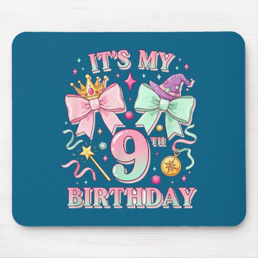 Tapis De Souris Birthday It's My 9th Birthday Cute Magical Princes (Devant)