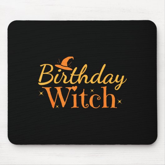 Tapis De Souris Birthday Witch Funny Halloween Shirt (Devant)
