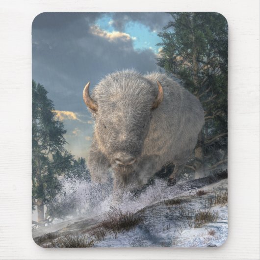 Tapis De Souris Bison blanc (Devant)