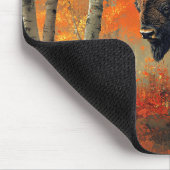 Tapis De Souris Bison dans l'artisanat boisé d'automne (Coin)