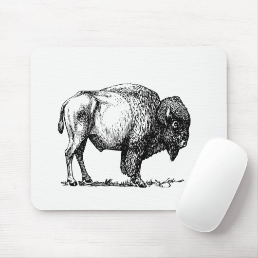 Tapis De Souris Bison de Buffalo américain (Avec souris)