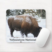 Tapis De Souris Bison de Yellowstone en hiver Mousepad (Avec souris)