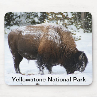 Tapis De Souris Bison de Yellowstone en hiver Mousepad