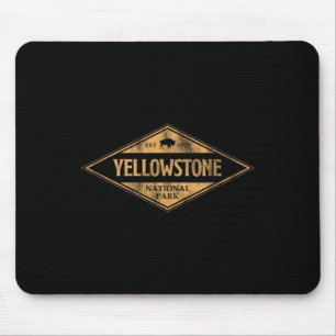 Tapis De Souris Bison Rétro Parc National de Yellowstone 1872 Rand