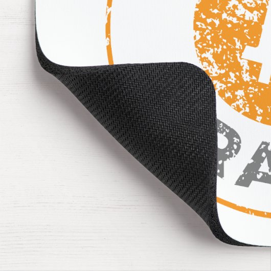 Tapis De Souris Bitcoin Trader Grunge Text Circle Outl. Gris blanc (Coin)