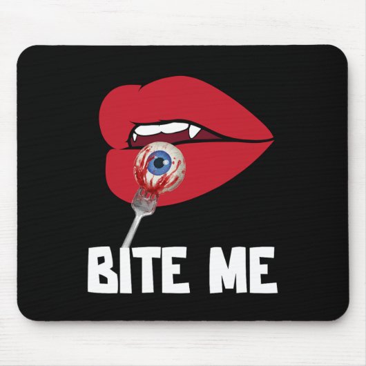 Tapis De Souris Bite Me Y Vampire Lèvres Halloween Costume de fête (Devant)