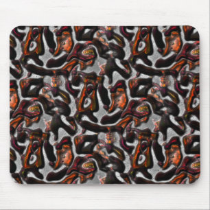 Tapis De Souris Bizarre taché rouge à corail texture sculptée en g