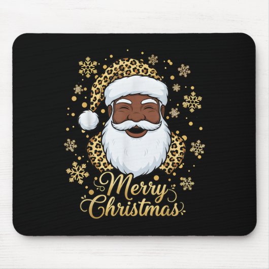 Tapis De Souris Black African American Santa Claus Christmas Afro (Devant)