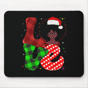 Tapis De Souris Black African Girl American Melanin Christmas Sant