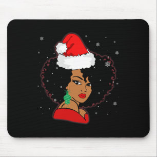 Tapis De Souris Black African Girl American Melanin Christmas Sant