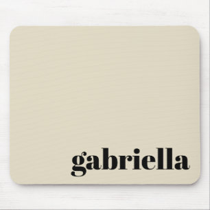 Tapis De Souris Black and Beige Bold Typography Personalized Name 