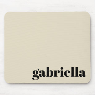 Tapis De Souris Black and Beige Bold Typography Personalized Name 