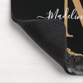 Tapis De Souris Black and Gold Agate Geode Monogram (Coin)