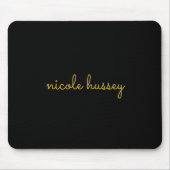 Tapis De Souris Black and Gold Script  | Stylish Monogram Modern (Devant)