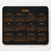 Tapis De Souris Black and Orange 2026 Calendar (Devant)