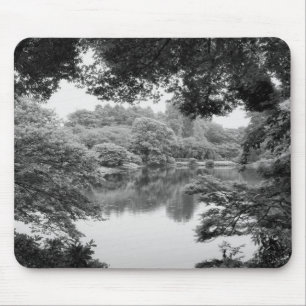 Tapis De Souris Black and white, cool, unique nature et lake