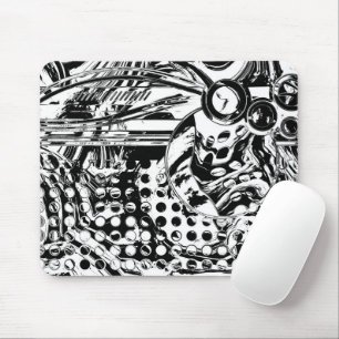 Tapis De Souris Black and White Geometric Art 20