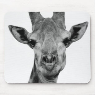 Tapis De Souris Black and White Giraffe Photograph