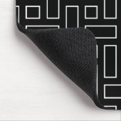 Tapis De Souris Black and White Linear Block Pattern - Black (Coin)