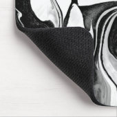 Tapis De Souris Black and White Marbling (Coin)