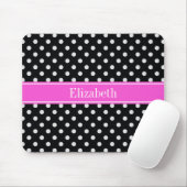 Tapis De Souris Black and White Polka Dots (Avec souris)