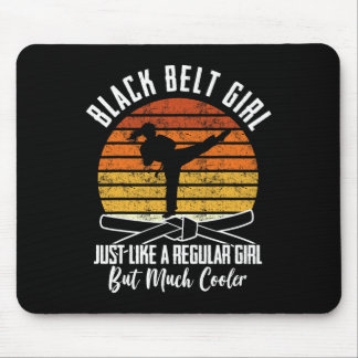 Tapis De Souris Black Belt Girl Karate Black Belt Promotion Black