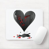 Tapis De Souris Black Bleeding Cut Open Broken Heart Goth Valentin (Avec souris)