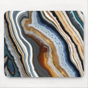 Tapis De Souris Black Blue White Terracotta Grey Agate Géode
