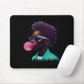 Tapis De Souris Black Boy Joy Bubble Gum Fun African Melanin Princ (Avec souris)