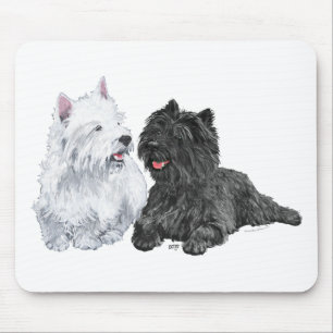 Tapis De Souris Black Cairn et West Highland Terriers