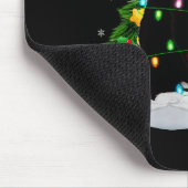 Tapis De Souris Black Cat Christmas Lights Santa Hat Black Cat Lov (Coin)