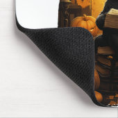Tapis De Souris Black Cat Lecture Livres Citrouille Automne Enseig (Coin)