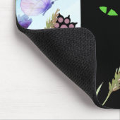 Tapis De Souris Black Cat Spring Fever:  Kitty and Flowers (Coin)