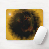 tapis de souris black cat yellow sunburst (Avec souris)