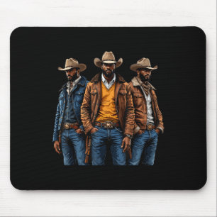 Tapis De Souris Black Cowboy Africain-Américain Rodéo de l'Ouest M